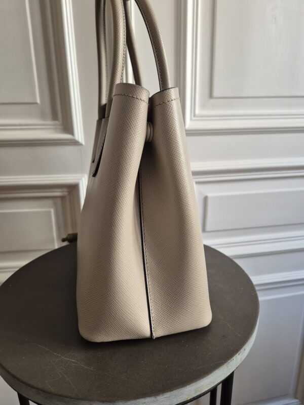 Prada Double Bag Saffiano Leder taupe – Bild 9