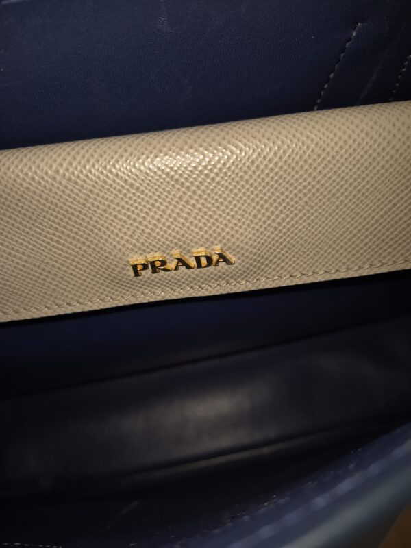 Prada Double Bag Saffiano Leder taupe – Bild 20